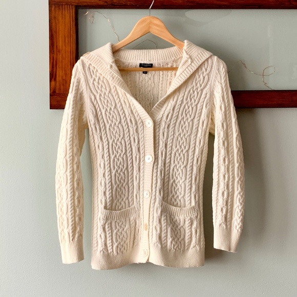 Soft Ivory Cable Knit Cardigan, Small Petite - Picture 15 of 16